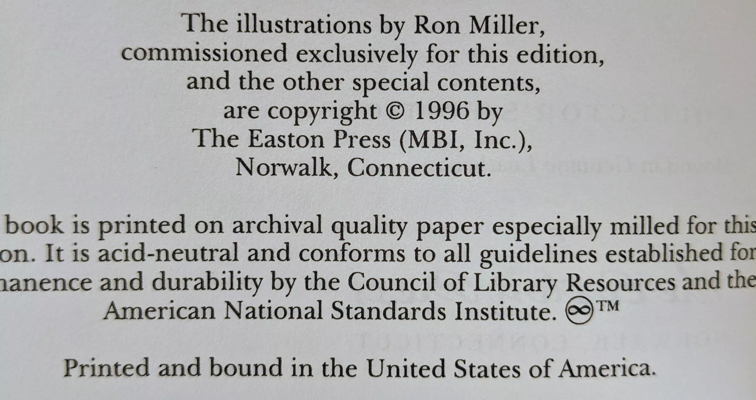 Stunning Navy Blue Leather Bound hardback book with hubbed spine, cover artwork in 22kt gold, printed on archival paper with gold gilded edges, smyth sewing & concealed muslin joints
	  - original artwork by Ron Miller